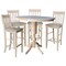 International Concepts 36" Round Extension Dining Table 40.9"H With 4 Cafe Bar height Stools K-36RXT-11P-S6163-4 - alternate 1